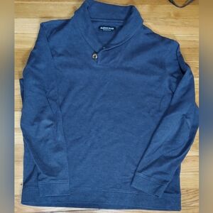 Mizzen Main Sweatshirt Mens Medium Shawl Collar Pullover Blue Performance